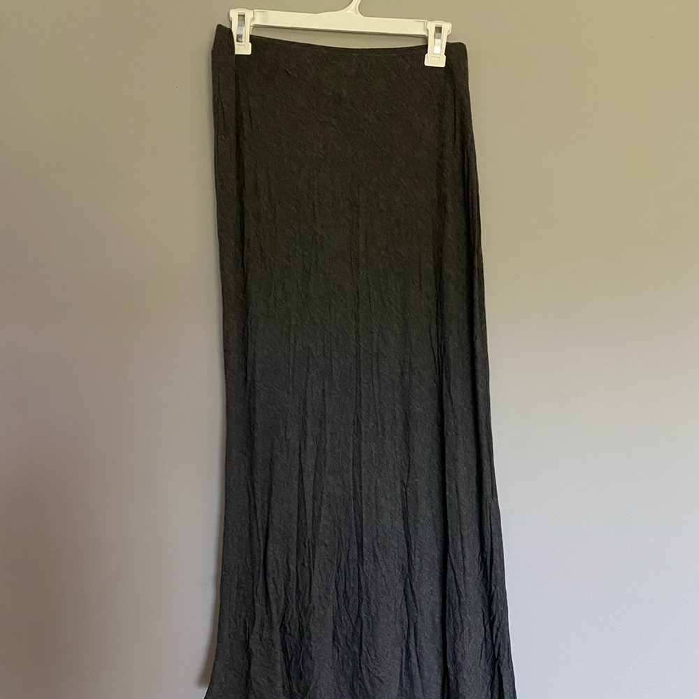 Black Pleated Pencil Maxi Skirt for Work